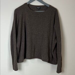 Minnie Rose 100% Cashmere Oversized Crewneck Sweater Size XS / S Brown Slouchy